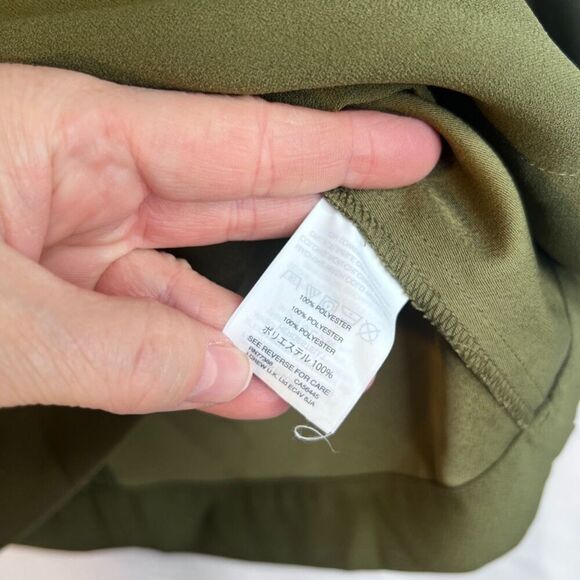 J Crew Statement Sleeve‎ Blouse Green Boho Dressy Office Work Size 0P - Picture 7 of 8